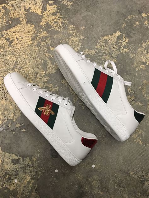 gucci white sneakers outfit|original Gucci bee sneakers.